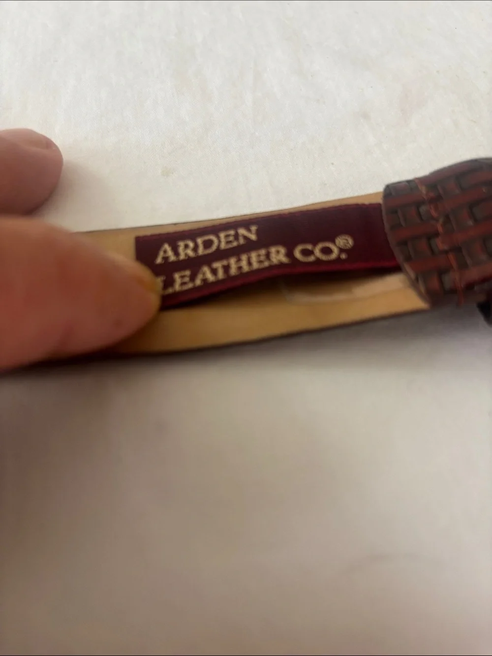 Arden Leather Co. Woven Brown Leather Belt